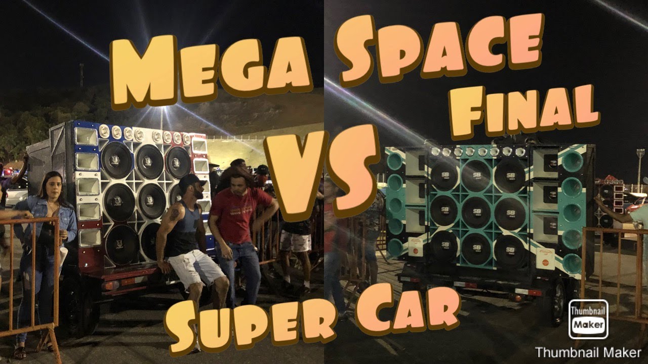 Final do racha de som entre as carretinhas com 9 falantes no Mega Space (Ostentasom vs Som Legal).