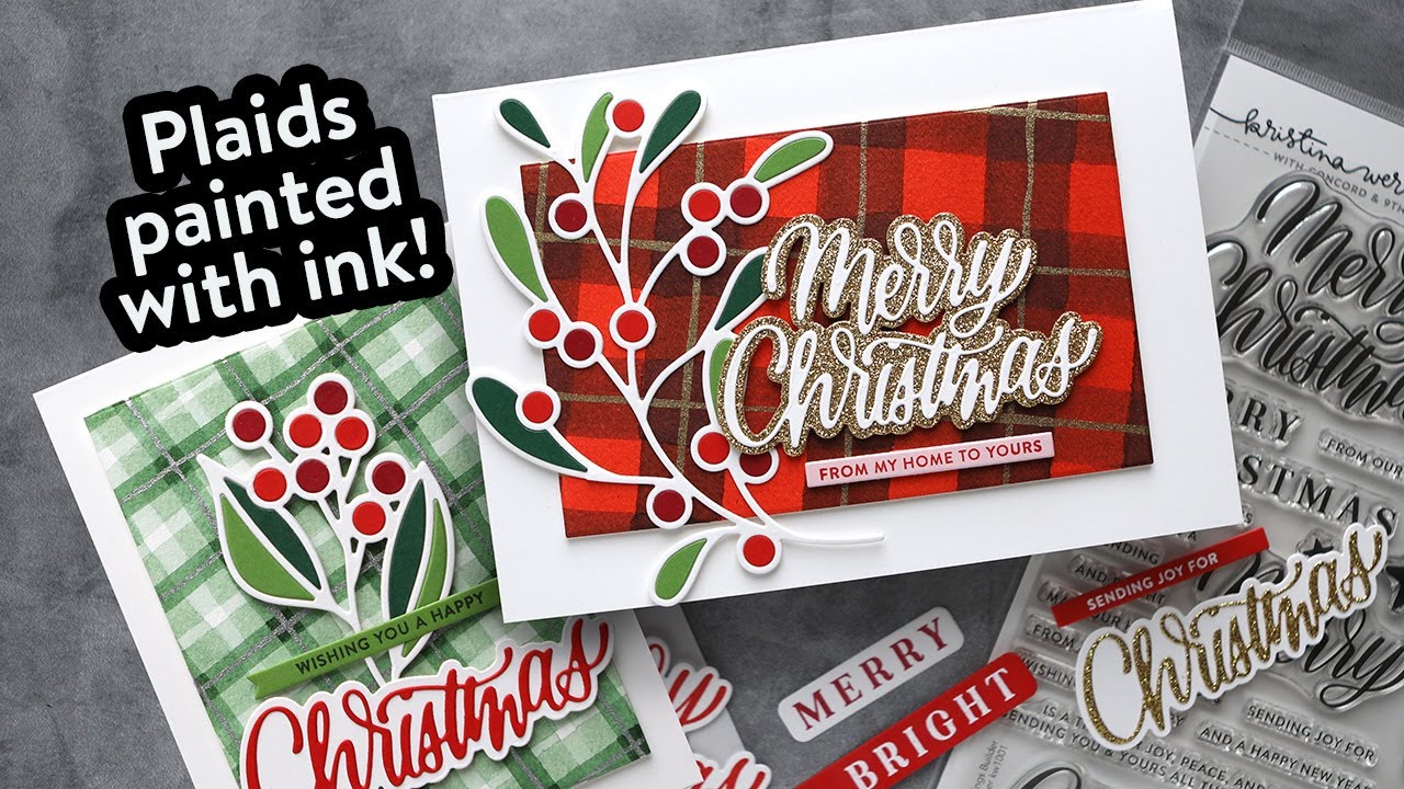 Easy Plaid Backgrounds by Painting with Inks!