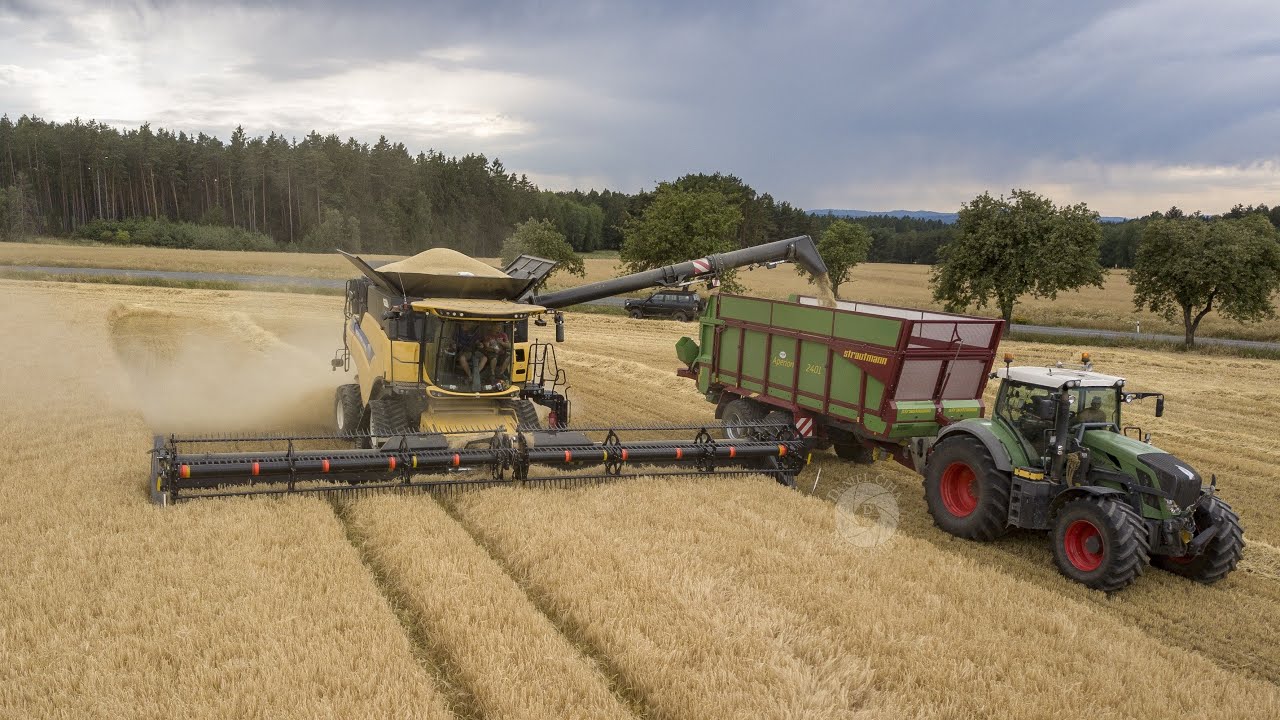 Žně ječmene / Barley harvest 2019 !! NEW HOLLAND CR10.90 & MacDon FD 140, FENDT 824, 2x Scania