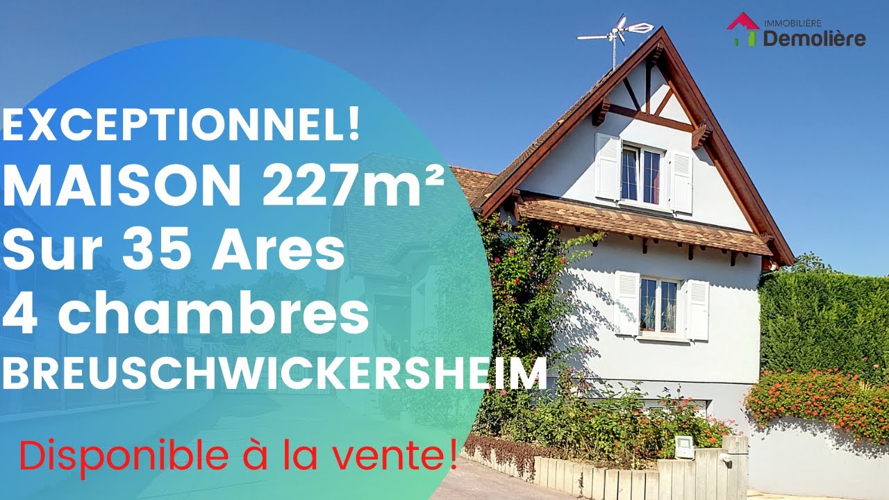 Maison à vendre Breuschwickersheim sur 35 ares à 15 min de Strasbourg