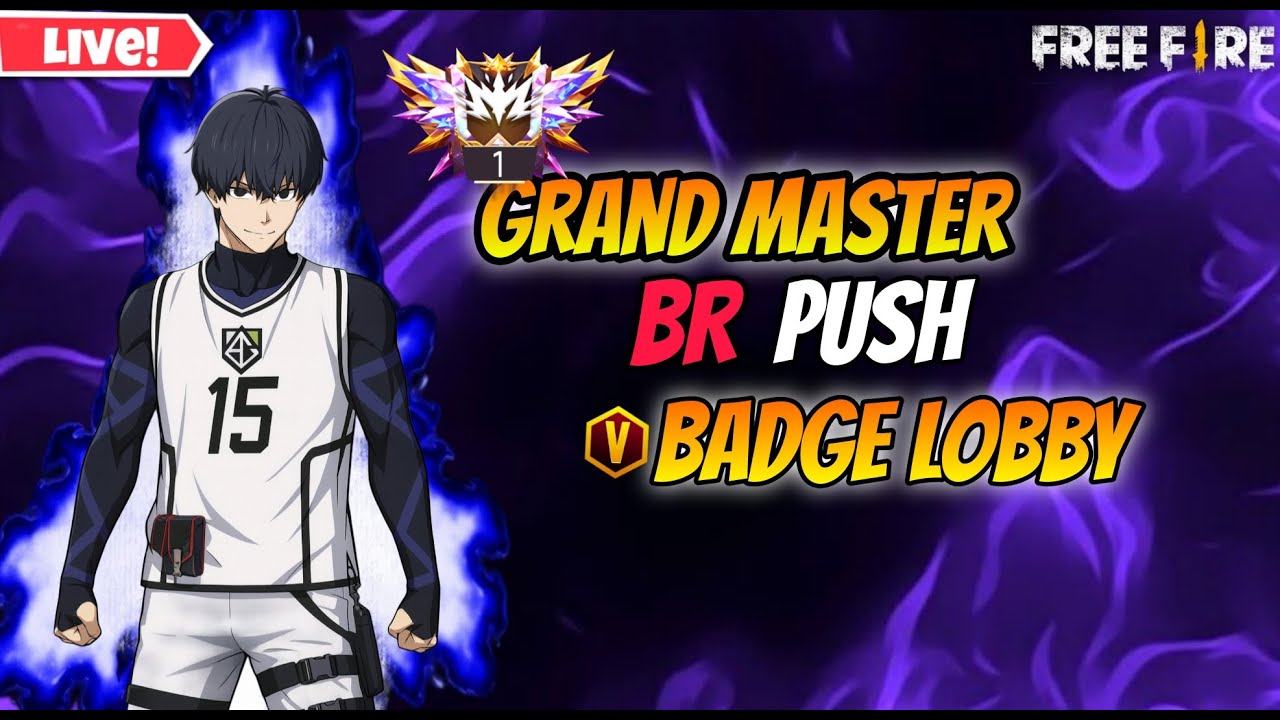 New Grandmaster Top 1 Push V Badge Lobby ❤ Free Fire LIVE! #freefire #gmtpro #freefire #memuugaming