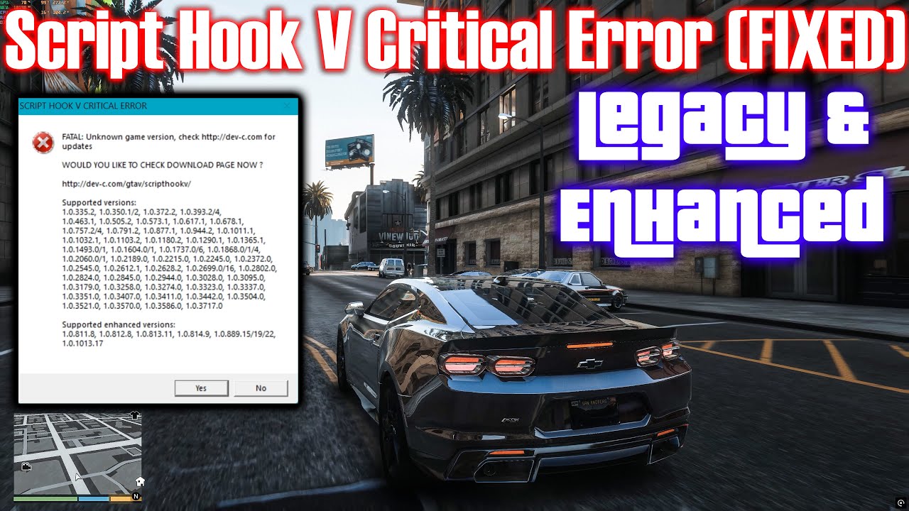 How to Fix Script Hook V Critical Error | GTAV Legacy & Enhanced | FATAL: Unknown Game Version 2026