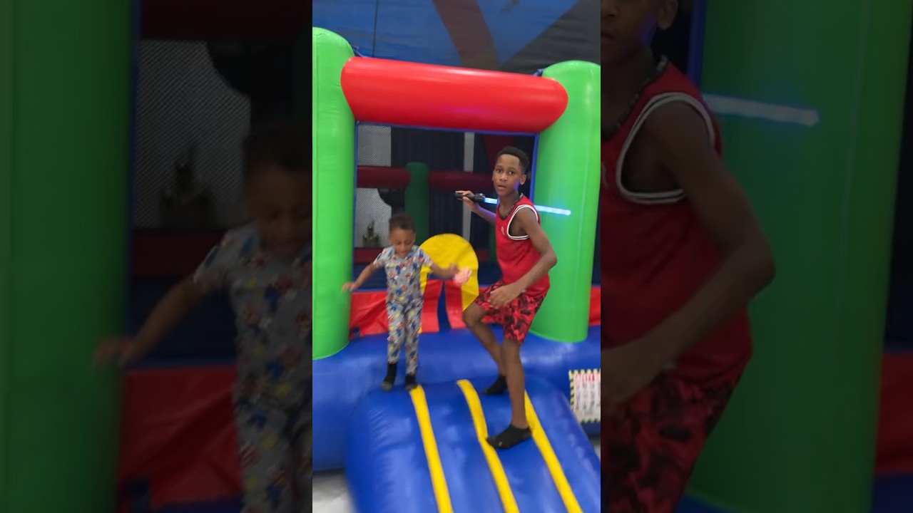 Dad gets mad and makes kids get out bounce house #shorts