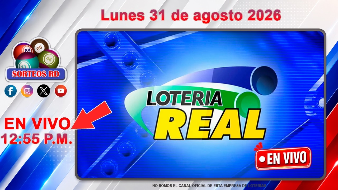 🔴 EN VIVO: Loter&iacute;a Real y Anguilla Lottery 12:55 PM | Resultados Hoy Lunes 31 de agosto 2026