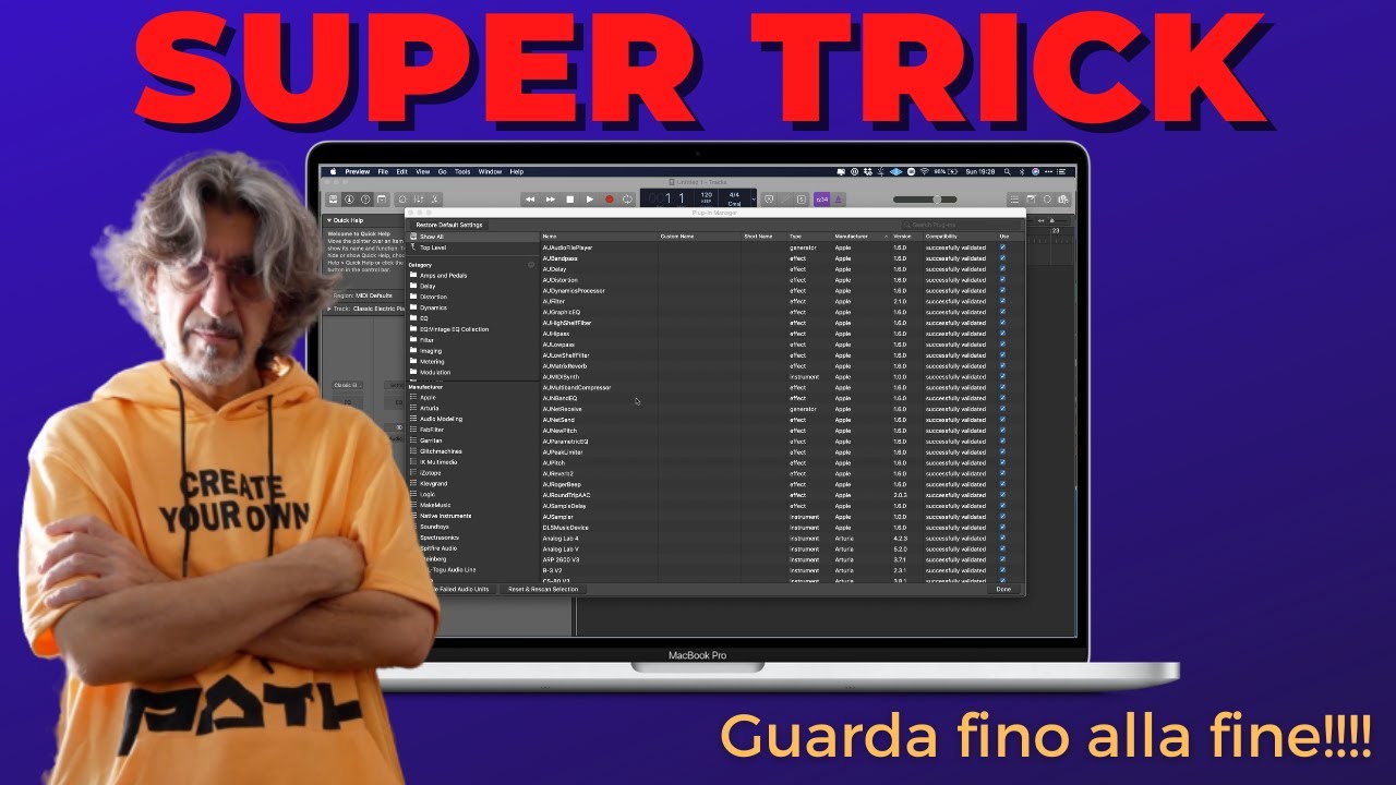 LOGIC PRO – Mettiamo un po' di ordine fra i plug-in. Plug-in Manager (SUPER TRICK IN OMAGGIO!!!)