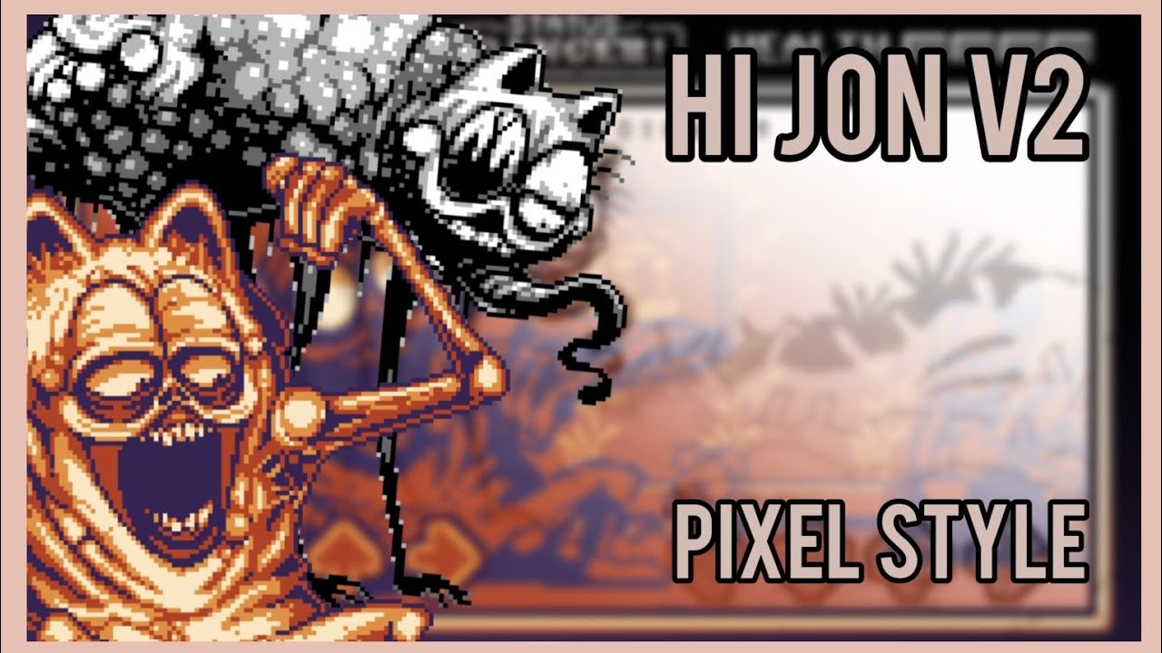 FNF Hi Jon v2 Gorefield Gameboy'd