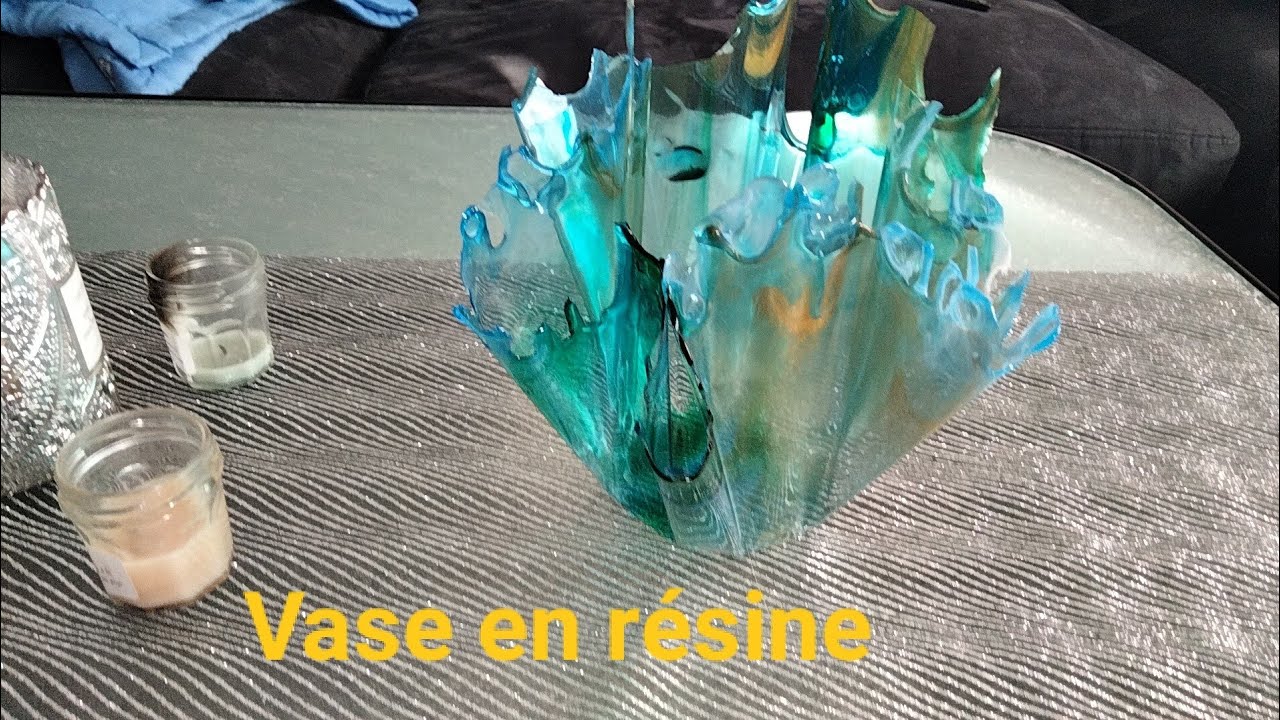 Fabrication d'un vase en résine coloré  décoration original