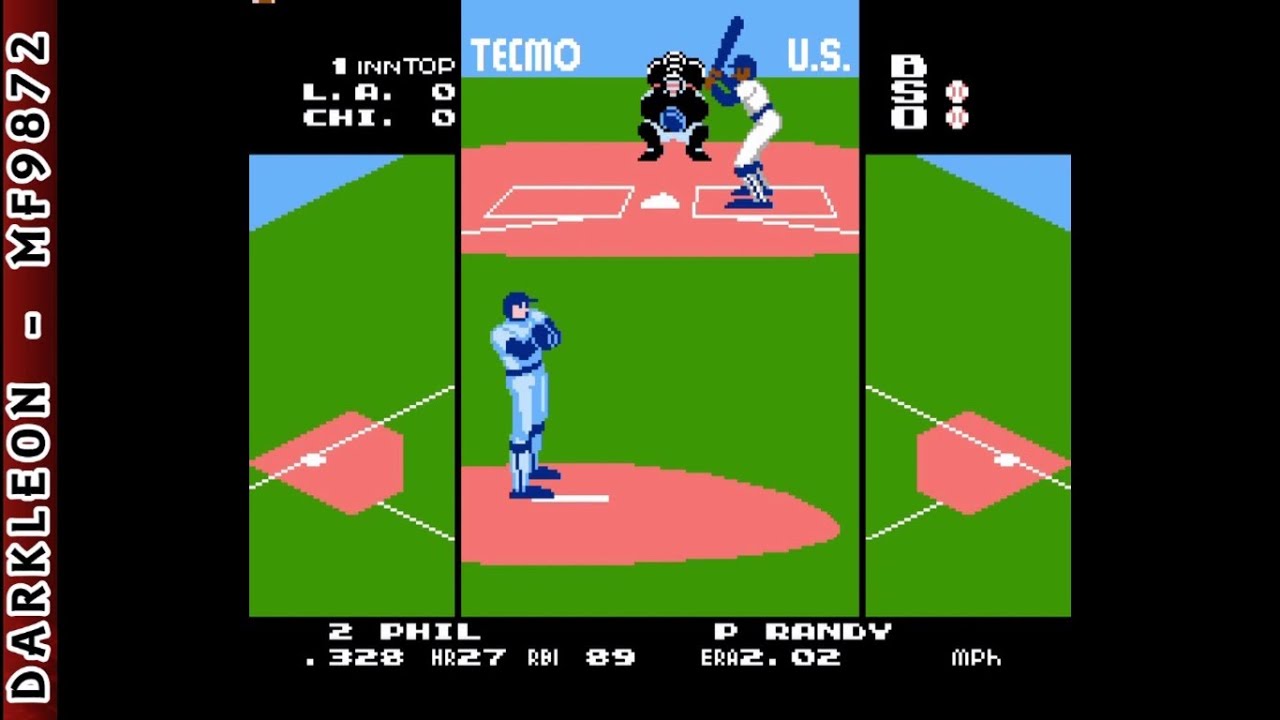 NES - Tecmo Baseball &copy; 1989 Tecmo - Gameplay