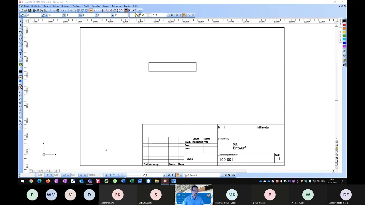 DesignCAD (Grundlagen 2D und Anpassung) 24.06.2021