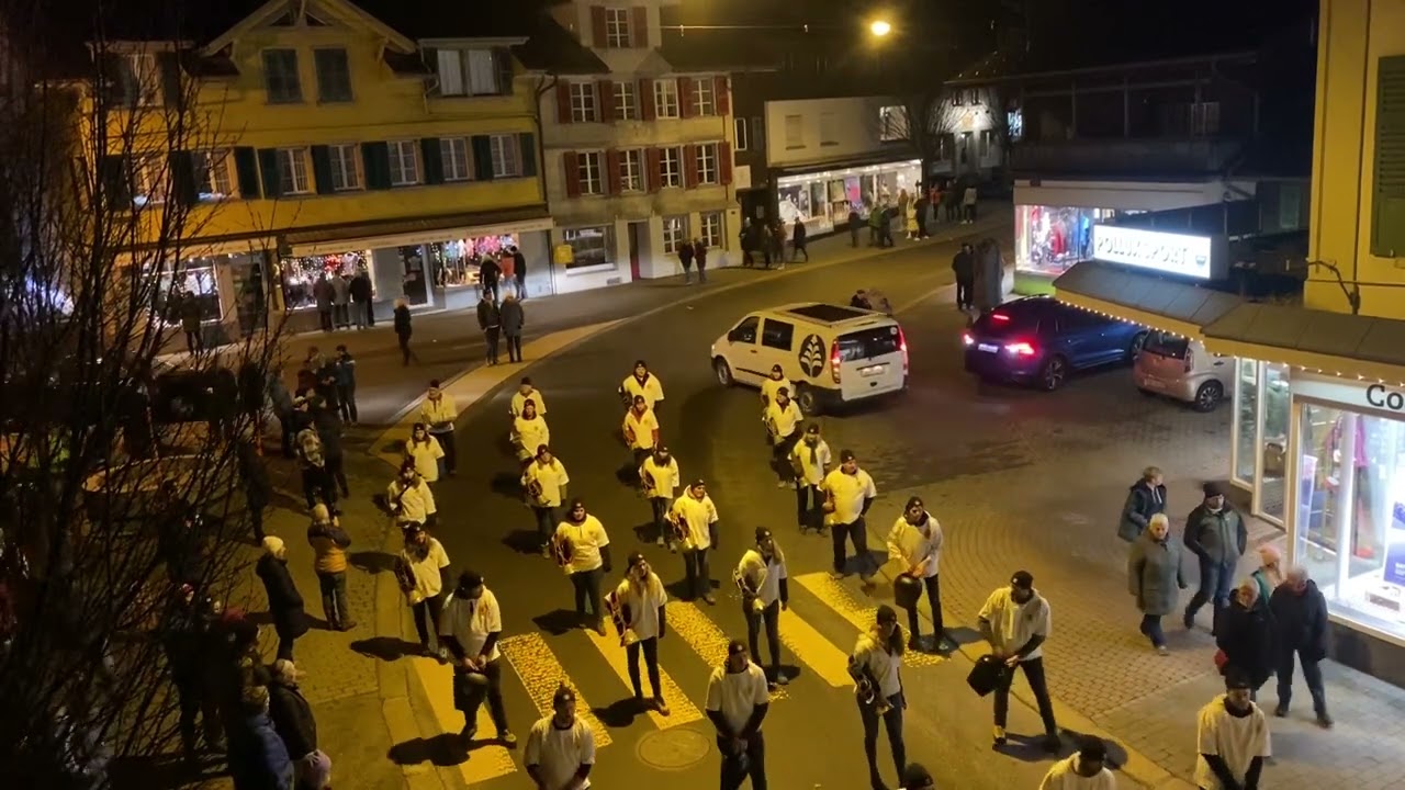 Altjahrswoche, 28.12.23, Trychelzug Gadmen, Abend