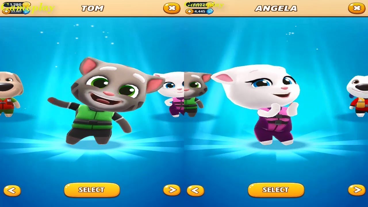 Talking Tom Jetski 2 Android Gameplay- Talking Angela VS Talking Tom