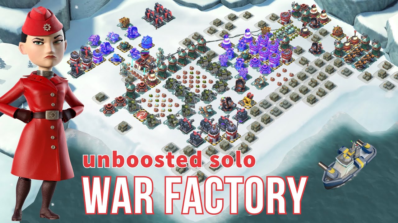 today’s WAR FACTORY unboosted SOLO - GEARHEART - BOOM BEACH gameplay/attack strategy/tips