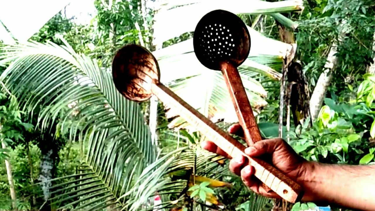 Fry Ladle-Coconut Shell #diy /Multi Use Slot Spoon/Oil Skimmer #ecofriendly #spoon #ladle.