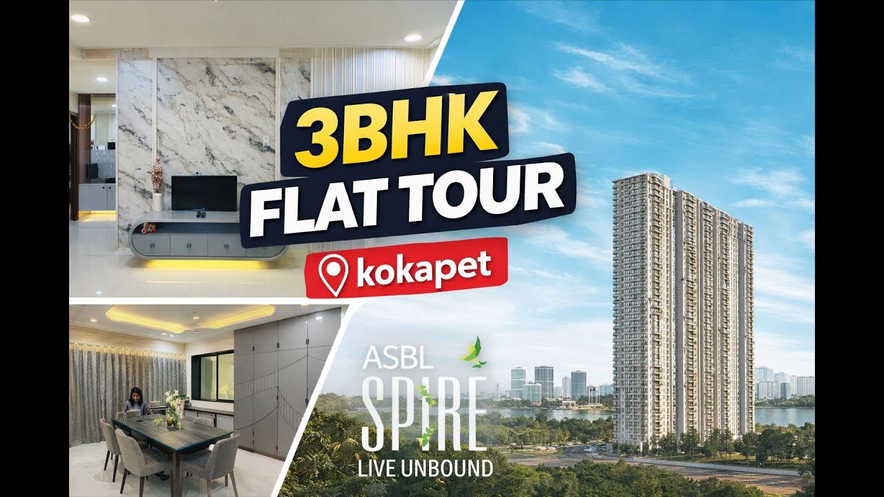 Luxury 3BHK Flat Tour in Kokapet | ASBL Spire | Premium Interiors | Full Home Walkthrough