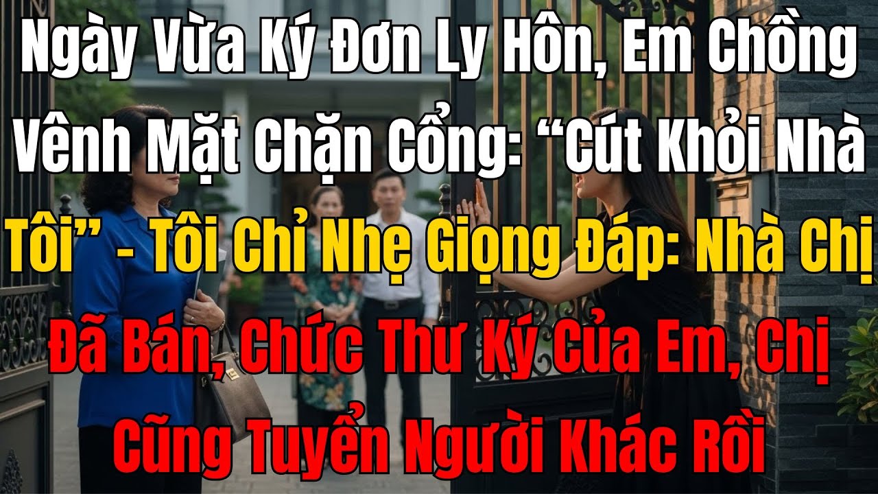Vừa Ly Hôn, Em Chồng Chặn Cửa: “Cút Khỏi Nhà Tôi” Tôi Cười: “Nhà Này Đã Bán, Chức Của Em…”