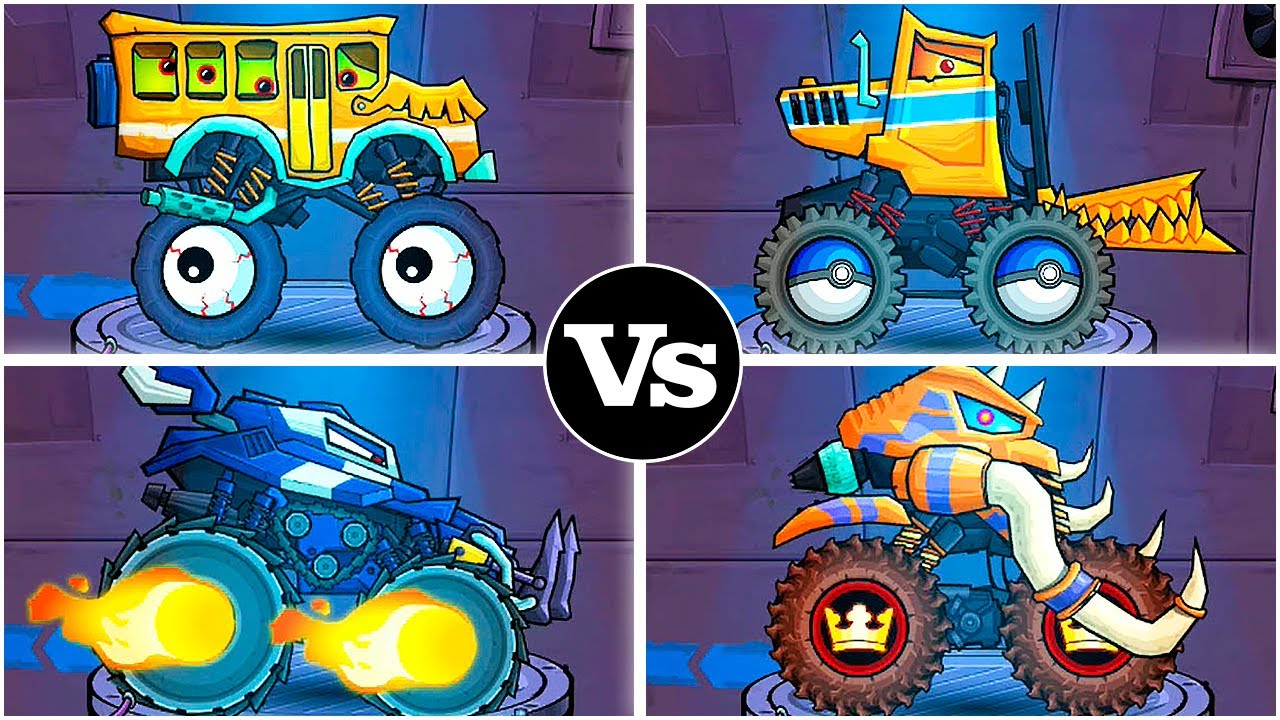 Машина Ест Машину 4 (Multiplayer) - АВТОБУС vs ЧИВЕР vs МОЛНИЯ vs МАМОНТ