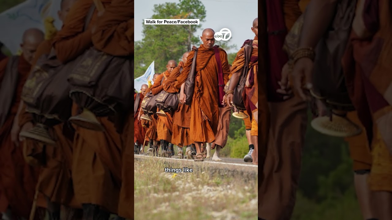 A dozen Buddhist monks are trekking from Texas to D.C. to promote unity, compassion, and healing.