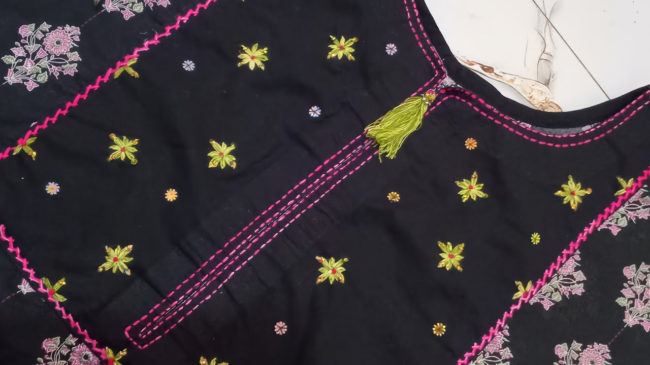 Eid Special Embroidery Dress Tutorial | Elegant Black & White Design | Most Trending