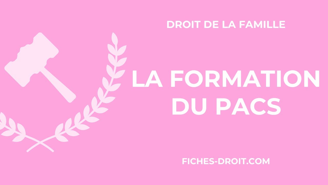 La formation du PACS - Cours de droit de la famille