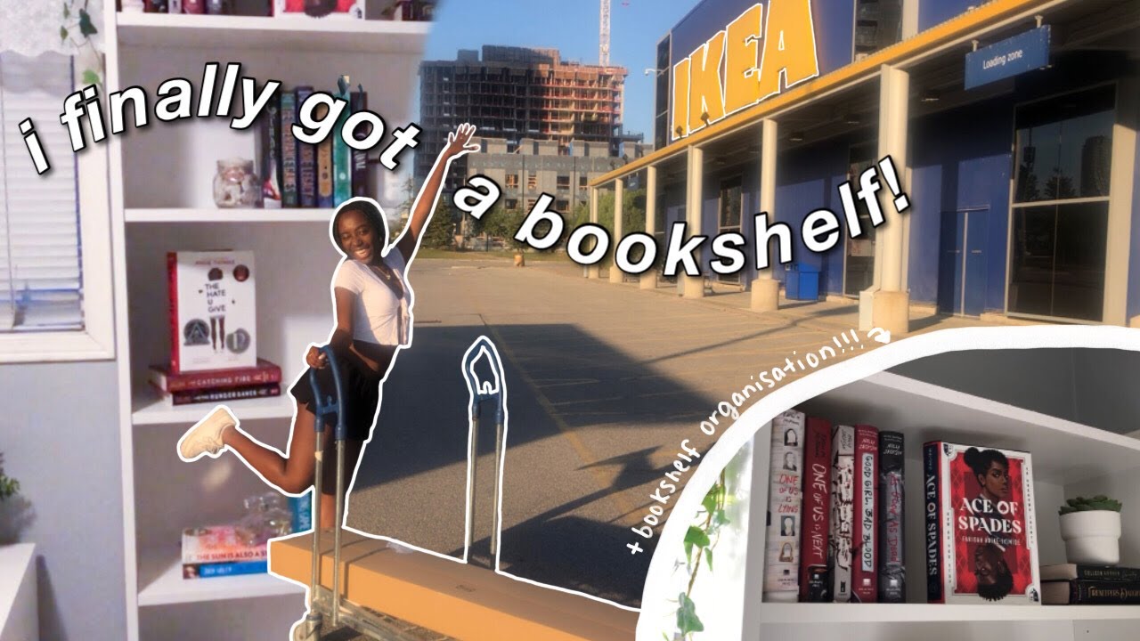 getting + organizing a new bookshelf vlog!!
