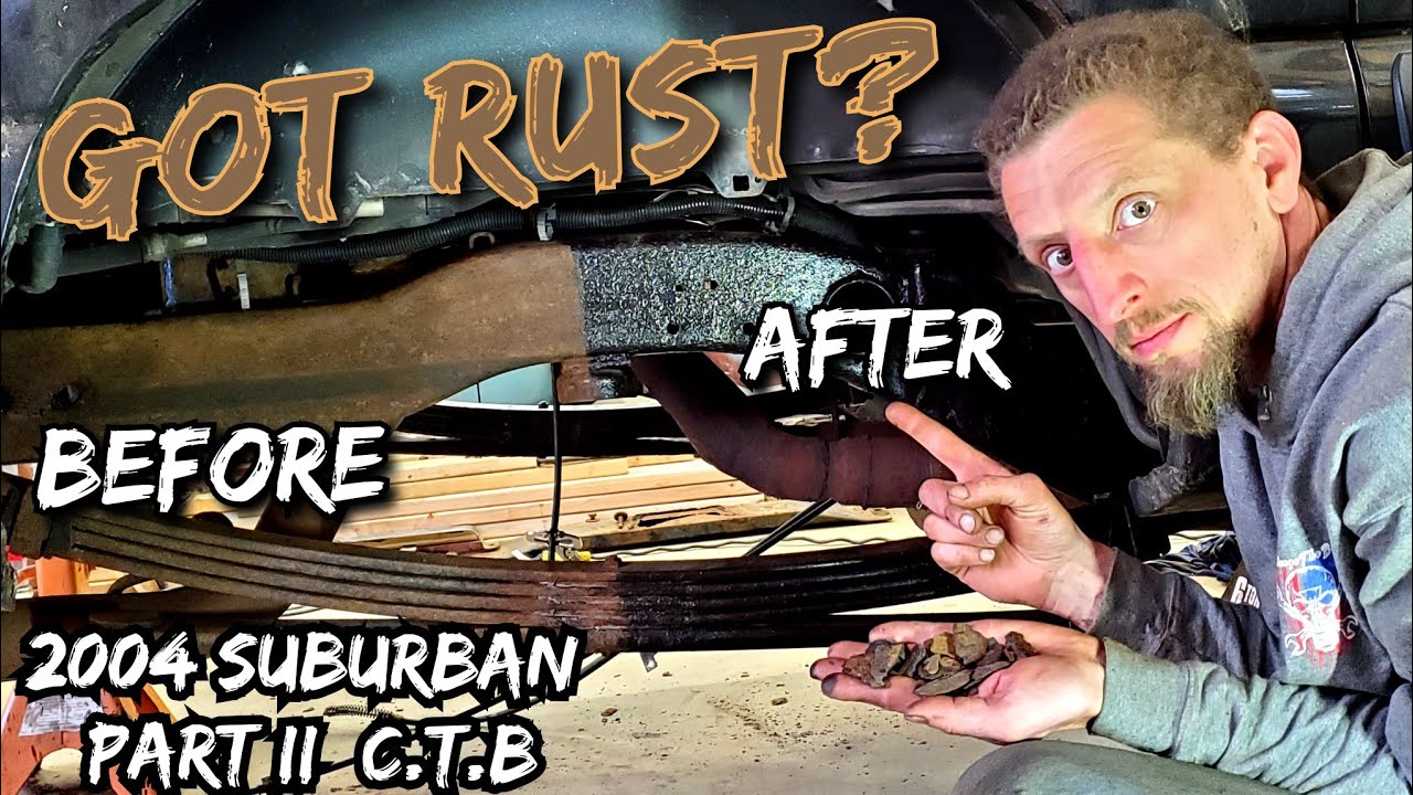 Applying Corroseal To A Rusted Suburban Frame Using A Rust Converter To Treat The Rust - It was Bad!