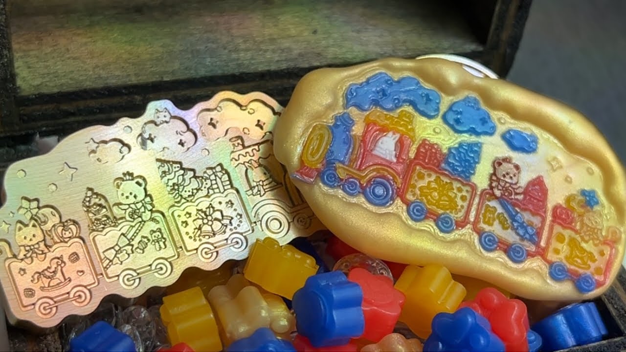 [ASMR] 🚂 Choo choo! Making the cutest train seals. #waxseal
