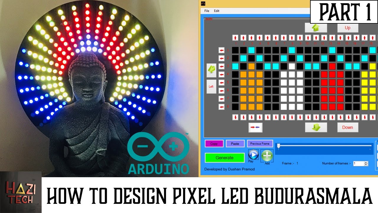 How To Design Patterns For Pixel LED WS2811/WS2812 Full Matrix බුදුරැස්මාලා / Chakra | PART 1