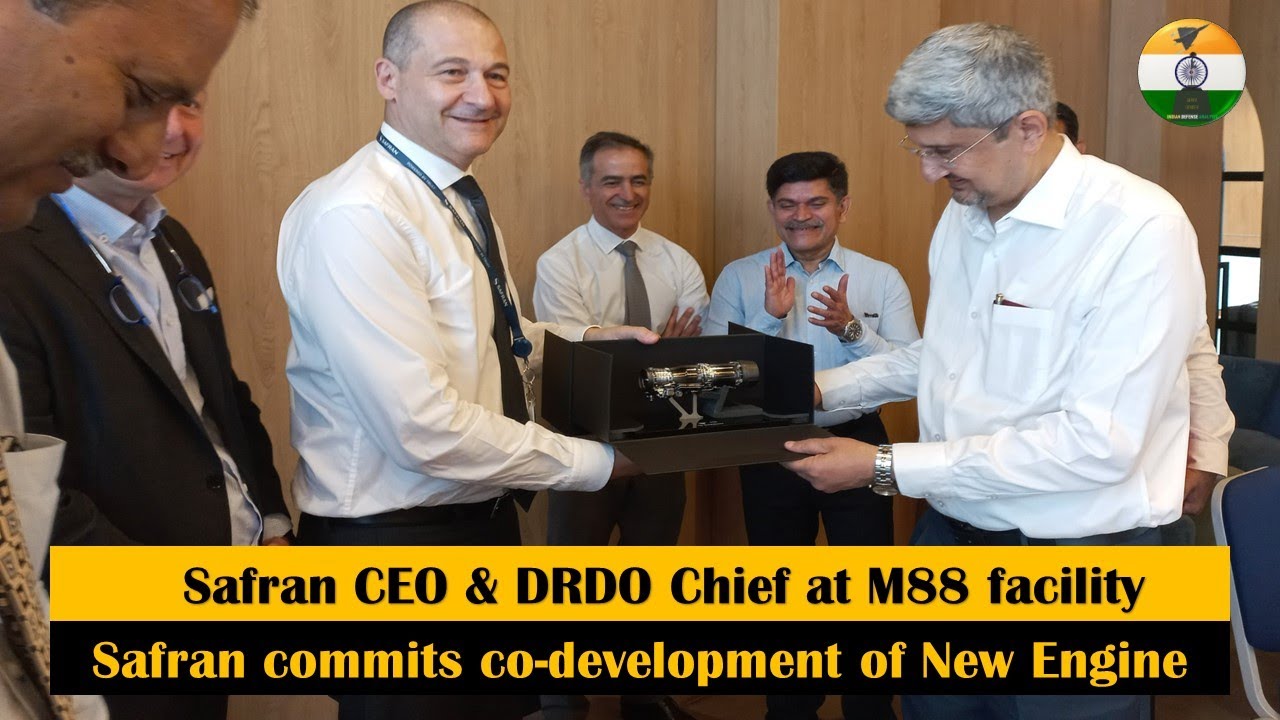 Safran CEO & DRDO Chief at M88 Engine facility. Safran commits co-development of AMCA engine #drdo
