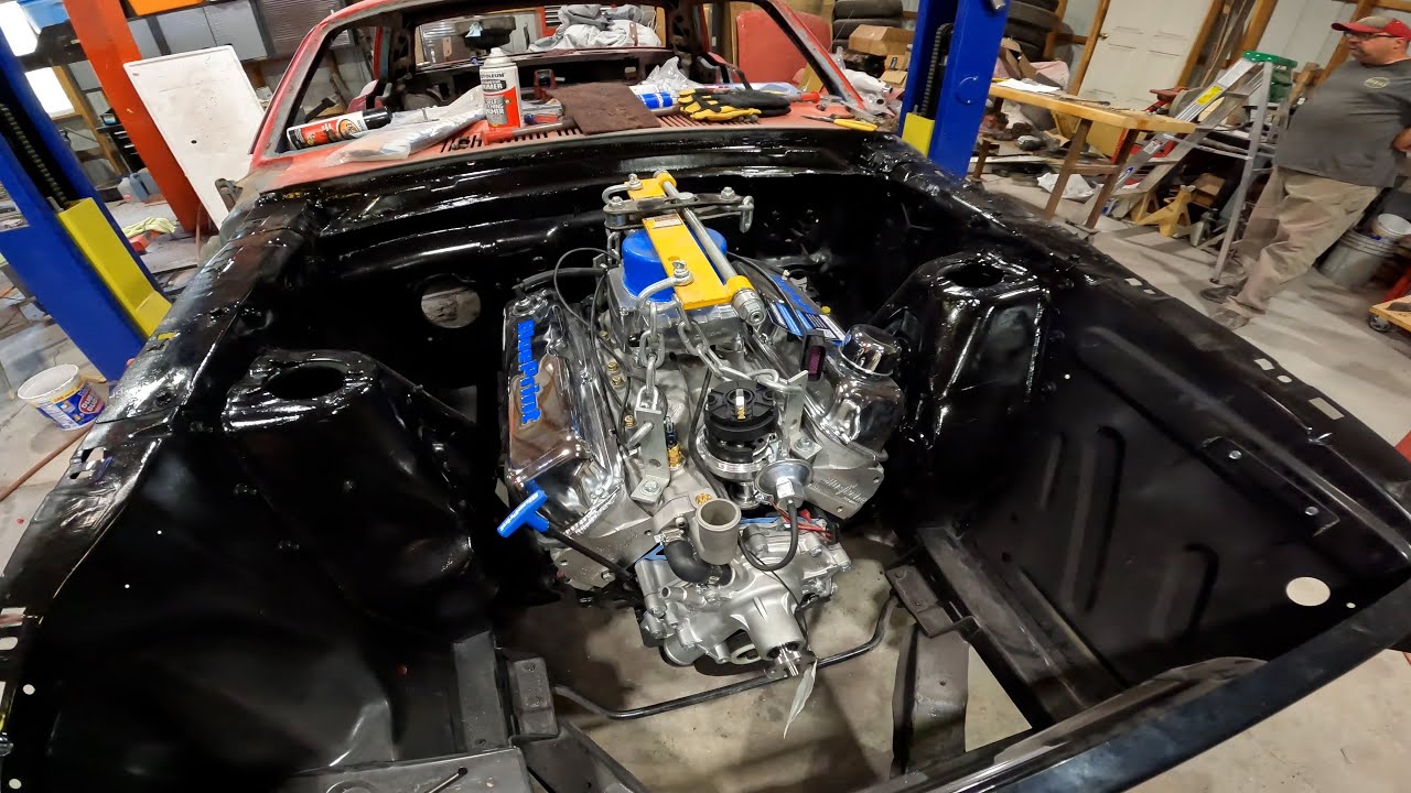Ford 302 by @BluePrint_Engines and Tremece TKX install by@AmericanPowertrain in a 1966 Mustang