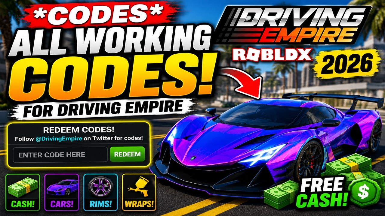 *CODES* ALL WORKING CODES FOR DRIVING EMPIRE IN 2026 - ROBLOX DRIVING EMPIRE CODE 2026
