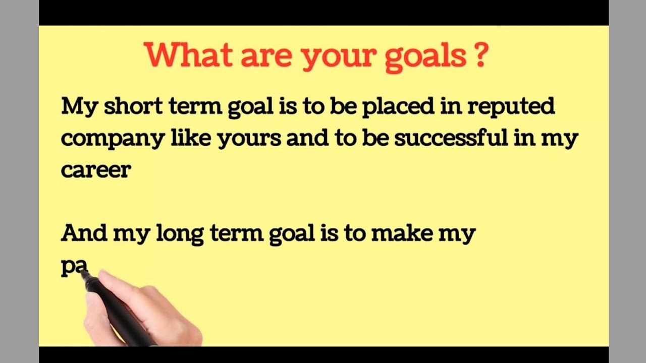 What are your goals ? | Interview Answer ~ What are your goals | Sample answer in English | #shorts