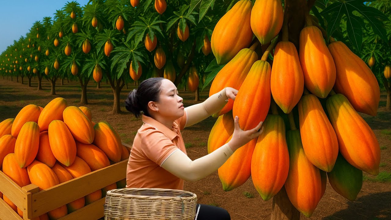 Harvesting Giant Papayas and Bringing Them to the Market, How to Make Sweet Potato Cake