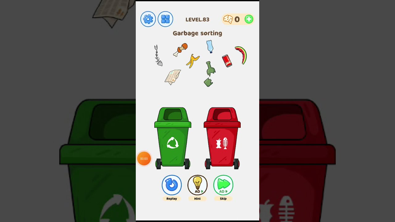 Brain Love Game level 83 Sorting Garbage | Android Games  #Shorts