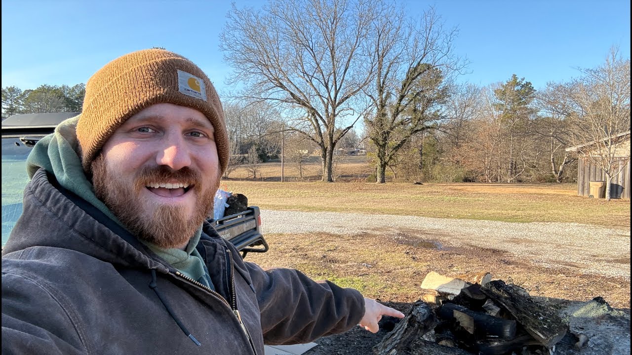 Trying to burn a 200 year old stump!