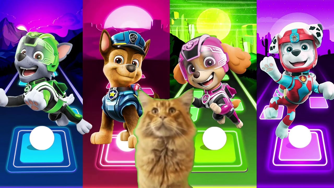 Paw Patrol Ryder VS Marshall VS Rubble Paw Patrol VS Paw Patrol - Tiles Hop EDm Rush