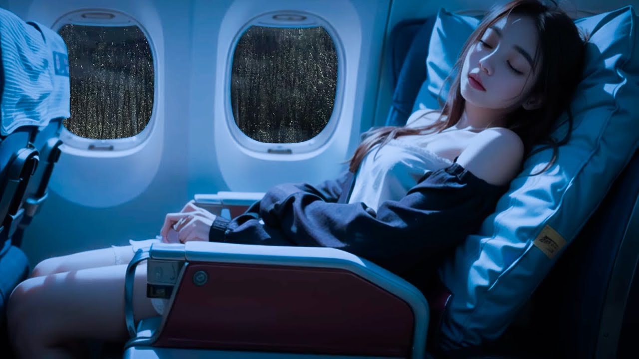 🔴 Sleeping on the plane during a stormy day | Heavy rain and thunder outside the aircraft | ASMR