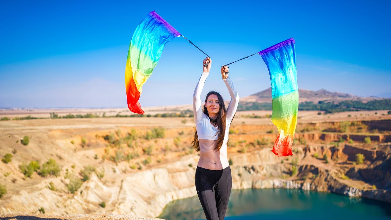 FLAG POI - Rainbow Silk  Lily Yo Poi Spinning 🌟