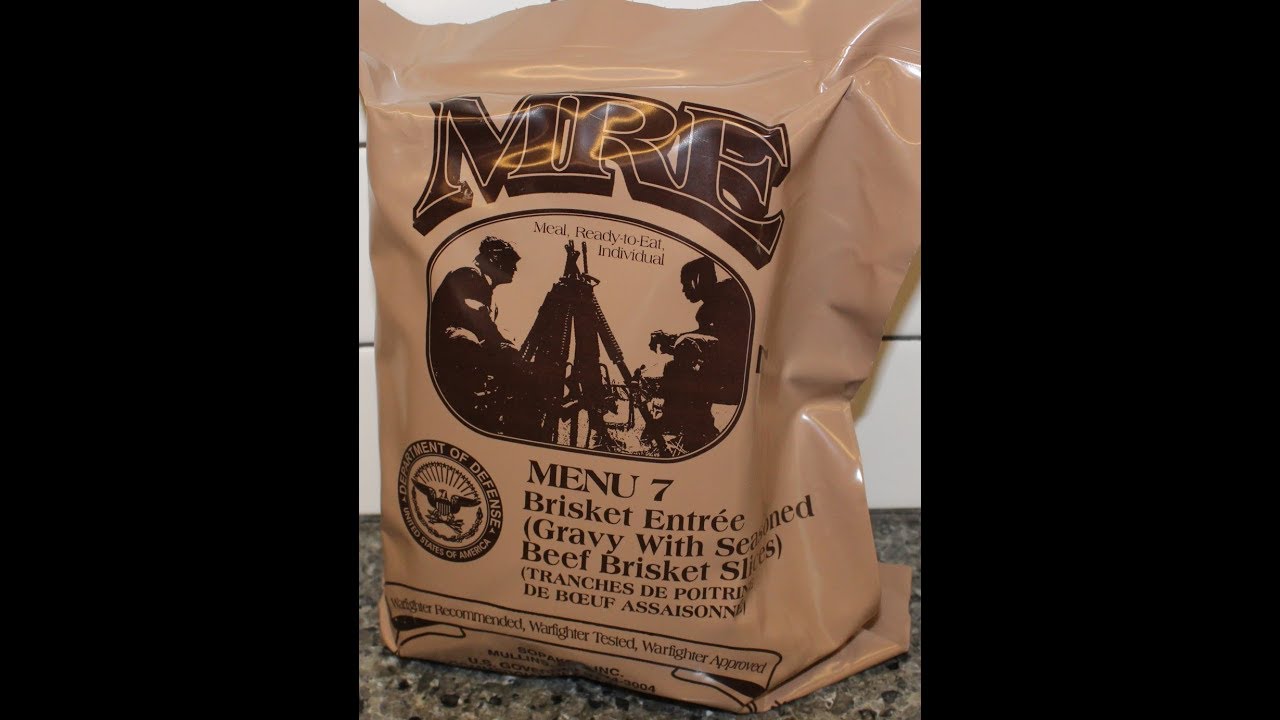 US Military MRE Menu A #7 Brisket Entrée Gravy with Seasoned Beef Brisket Slices Review