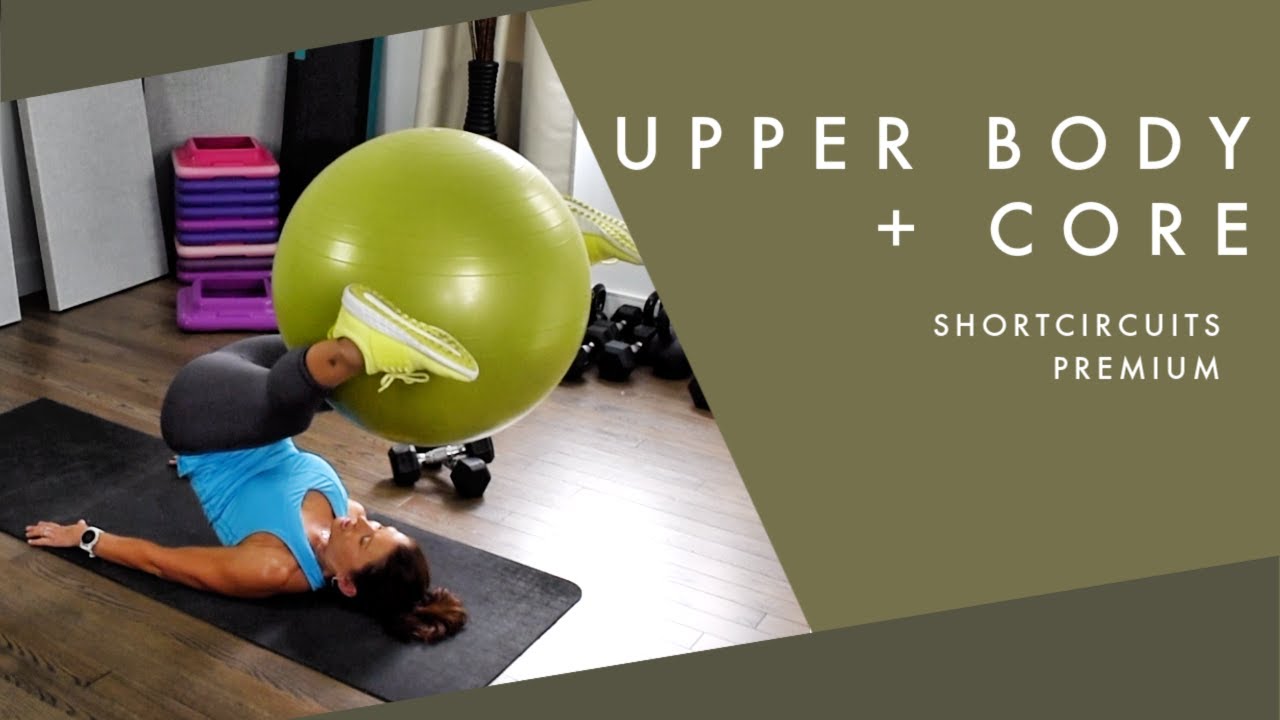 ARMS AND ABS - STABILITY BALL AND DUMBBELLS WORKOUT INCLUDING WARMUP AND COOLDOWN