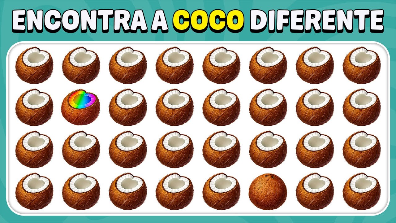 Encontre O Emoji Diferente - Frutas Tropicais 🍋🥝🍊 | 30 Níveis | Fácil, Médio, Difícil