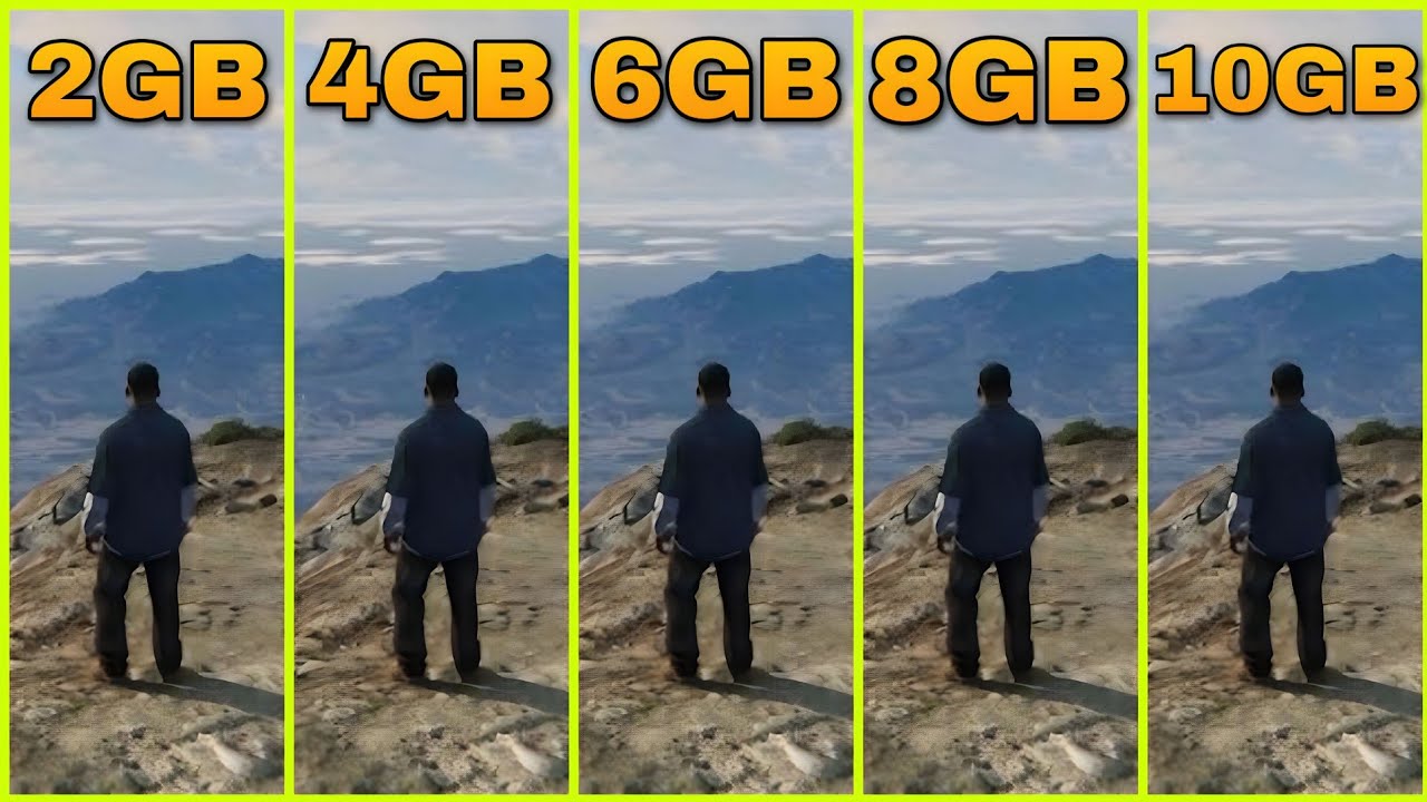 GTA 5 RAM COMPARISON 2GB VS 4GB VS 6GB VS 8GB VS 12 GB
