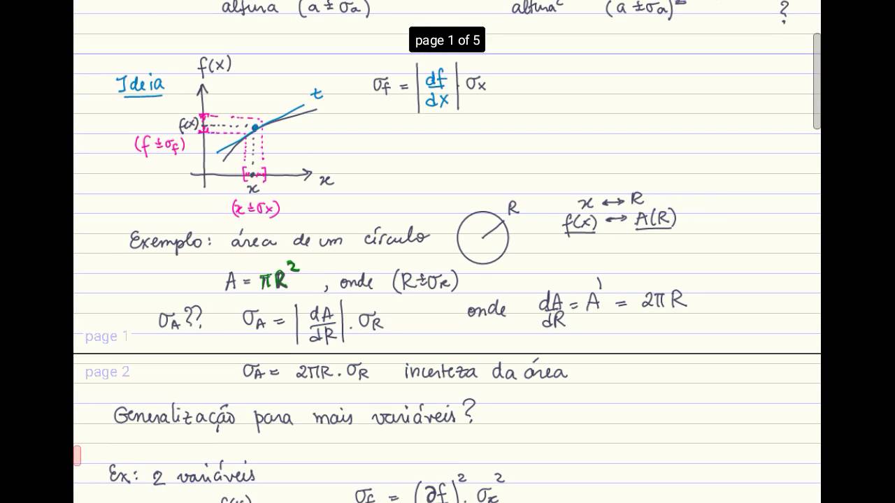 Propagação de incertezas - Física Experimental 1 - prof. Mariana UFU