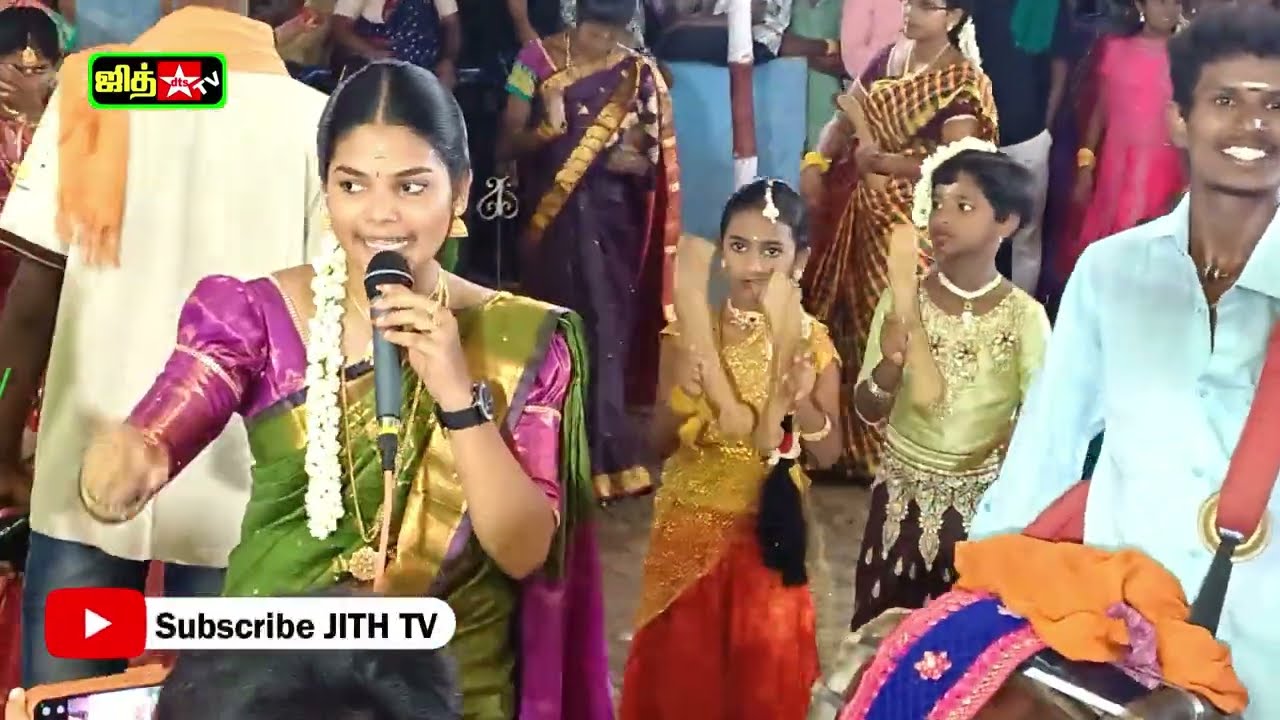 நவராத்திரி 💥எங்க காளியம்மா💖மாதவி கும்மி பாட்டு🔴 வட்ட நல்ல பொட்டு காரி 🛑மதுரை  #jithtv #madhavi