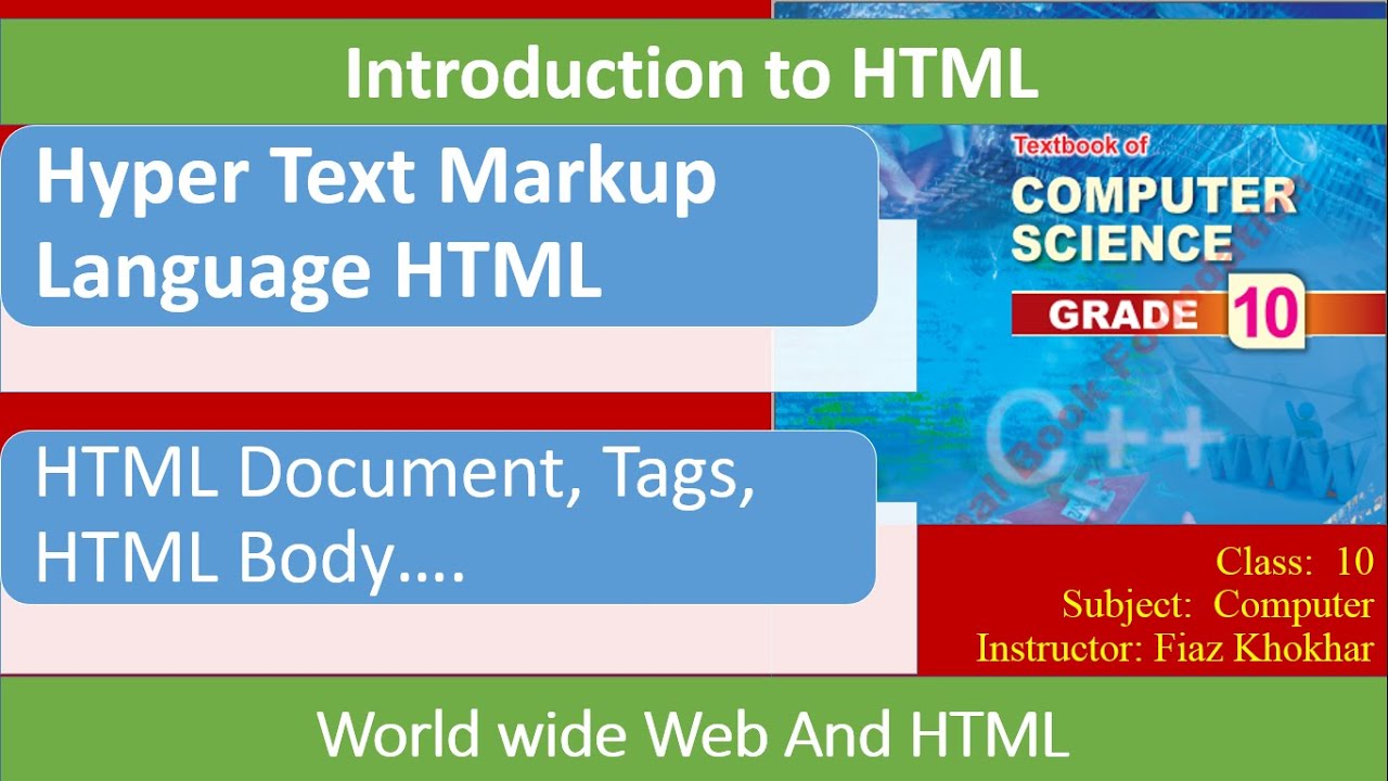 10th class Computer science federal board unit 7,lecture 3| Introduction to html,head, body tags