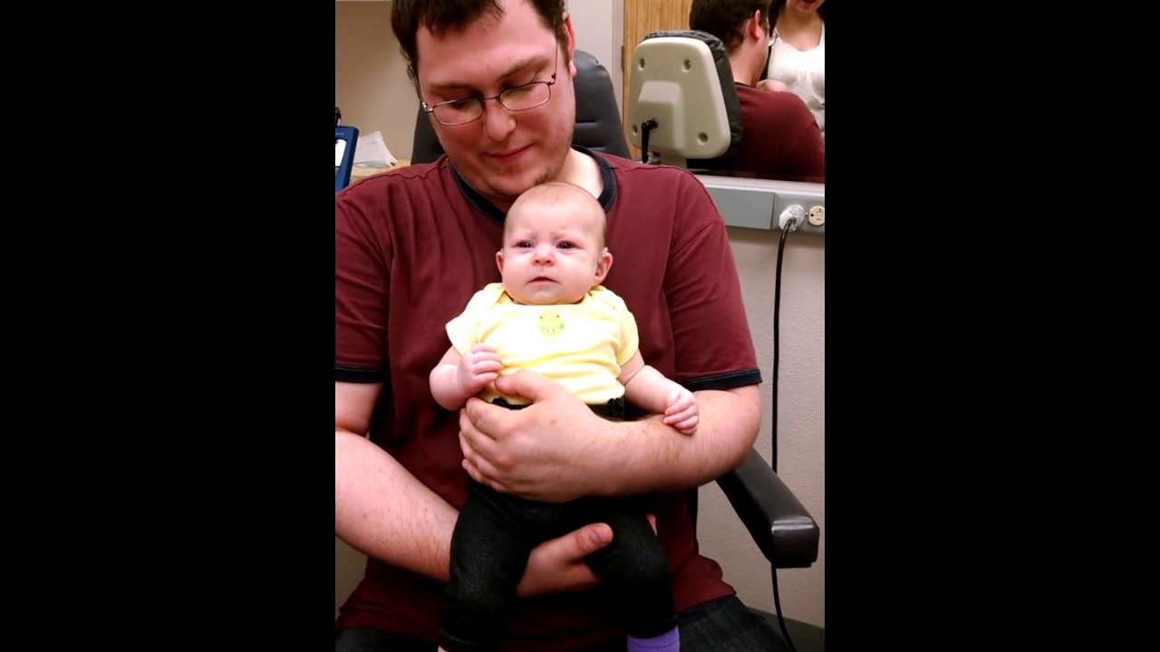 3 month old gets hearing aids, hears mom and dad