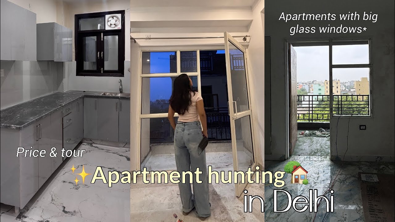 FLAT HUNTING IN DELHI😍( many apartment tour with price )