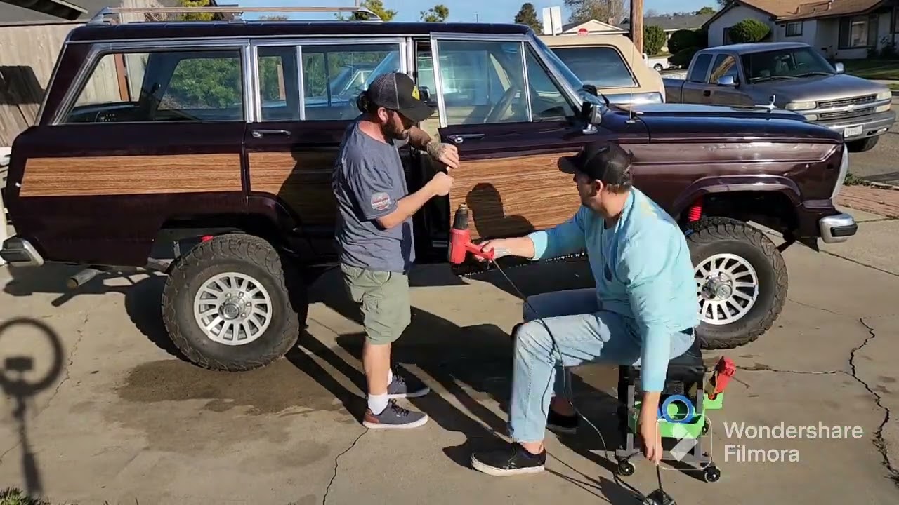 New Wood panels from Wagonmaster installed on a Grand Wagoneer