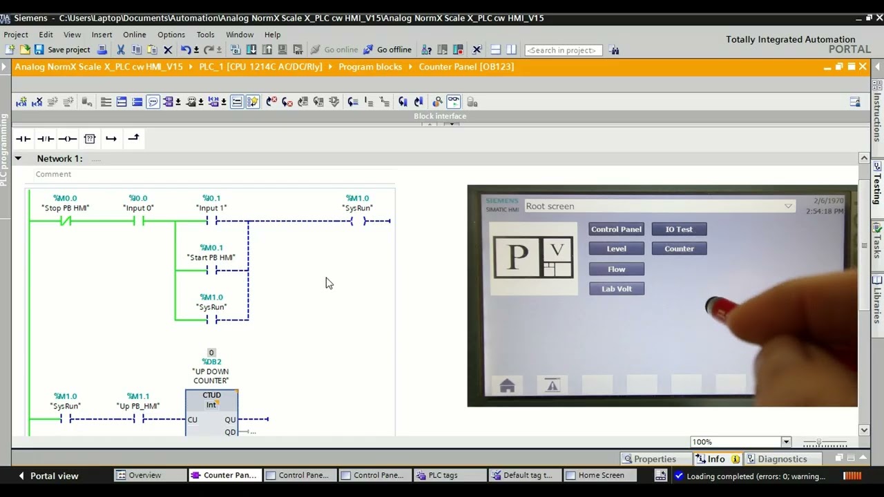 Siemens TIA Portal (CTUD Up Down Counter with both High & Low Limits)