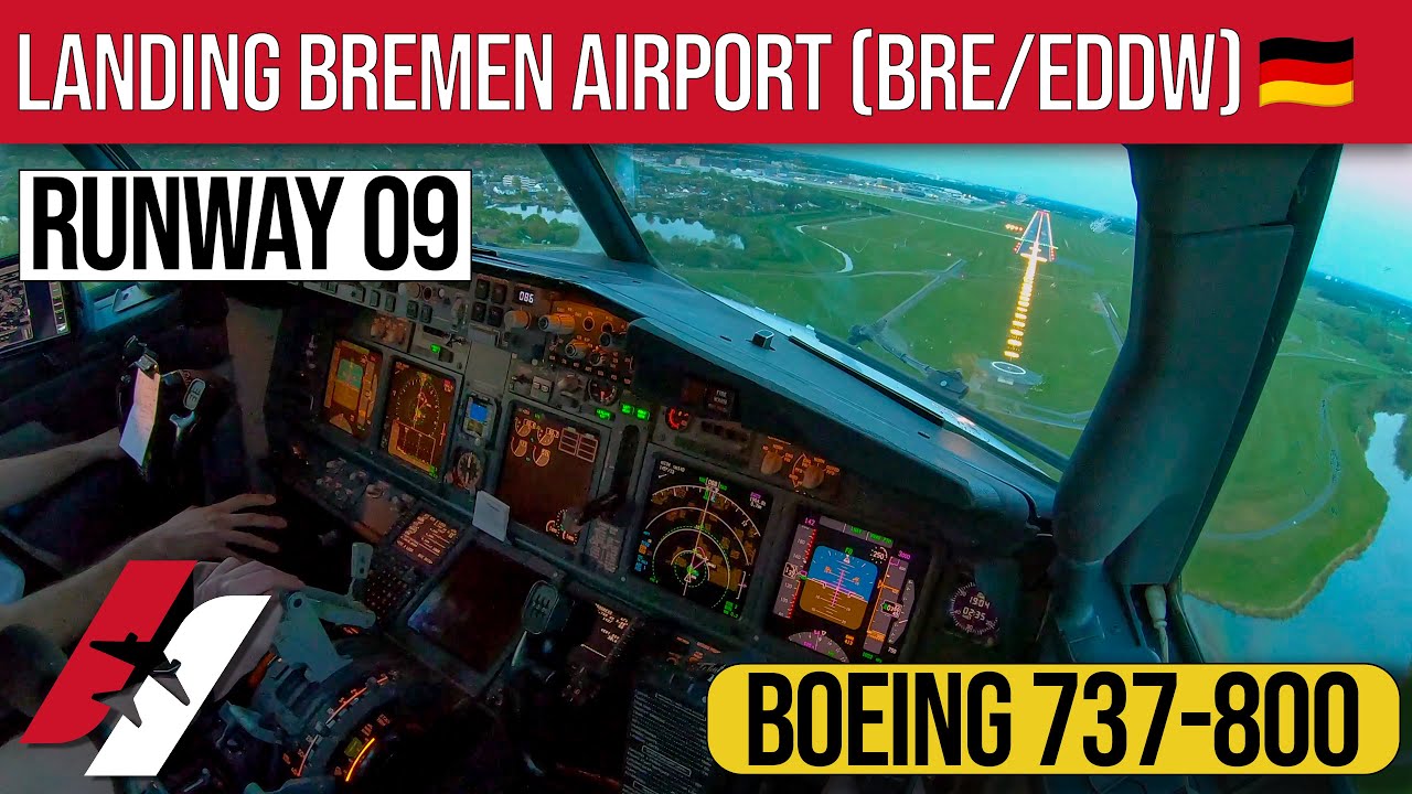 Landing in Bremen (BRE/EDDW) Boeing 737-800 Cockpit View [4K]