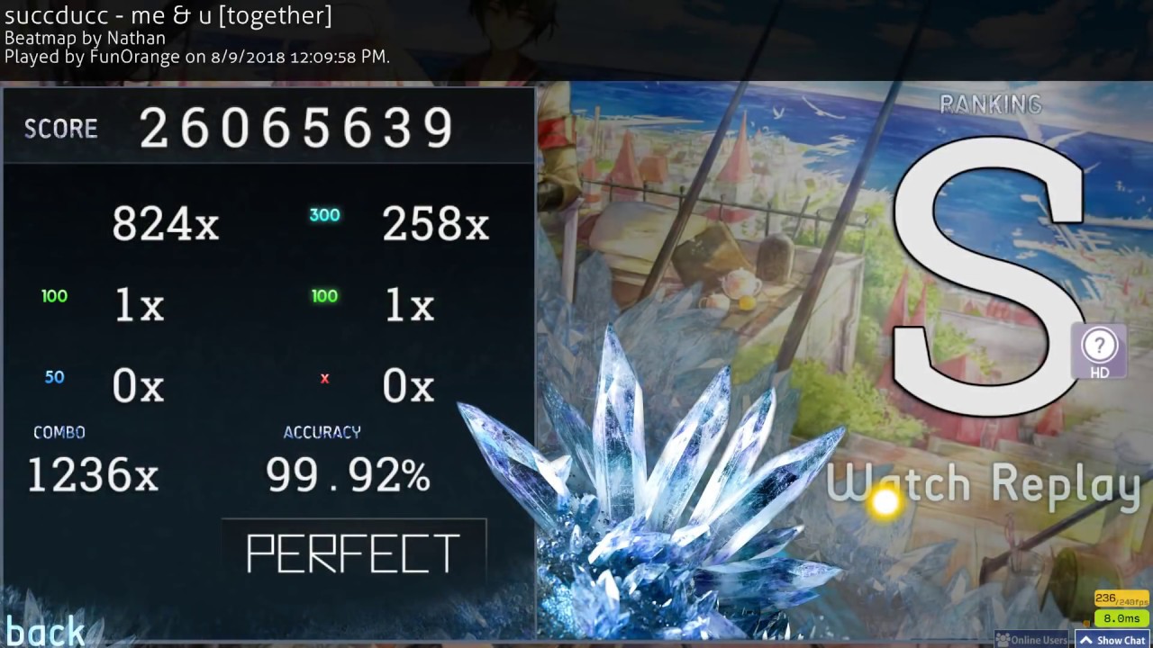 osu! | FunOrange | succducc - me & u [together] +HD 99.92% FC | 312pp #1